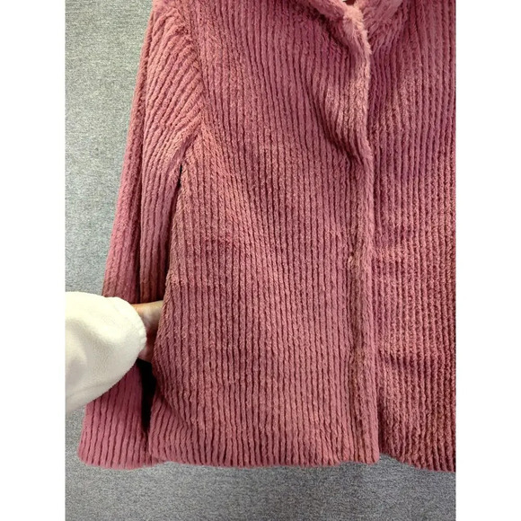 Elodie Girl Soft Faux Fur Coat Pink with Hood Size  Large - Picture 5 of 14